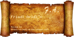 Friedl Arián névjegykártya